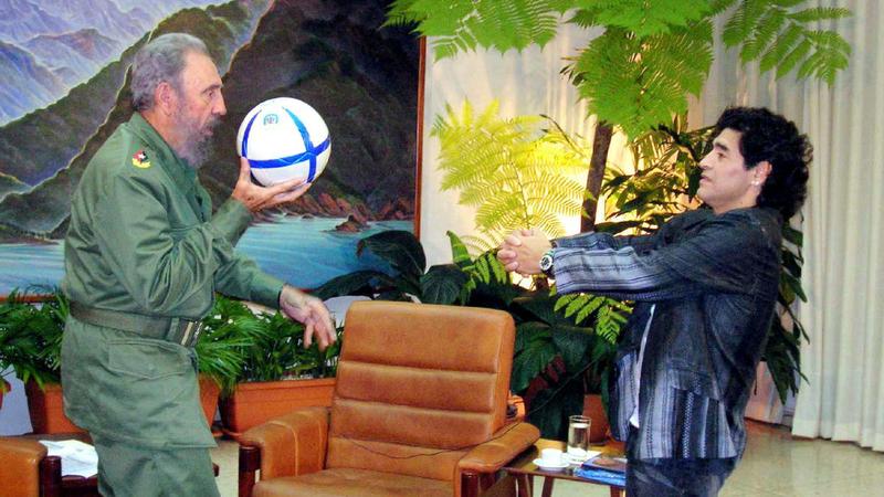 Maradona y Fidel Castro