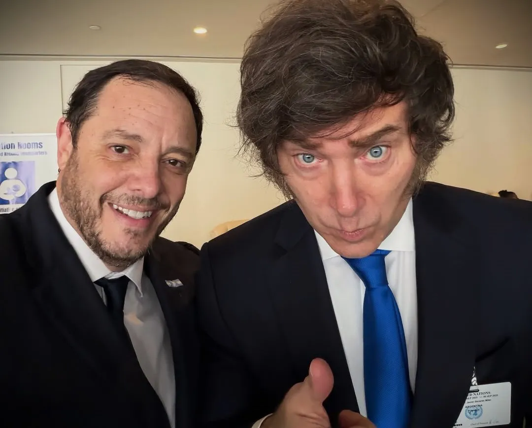 Demian Reidel y Javier Milei (Instagram Demian Reidel)