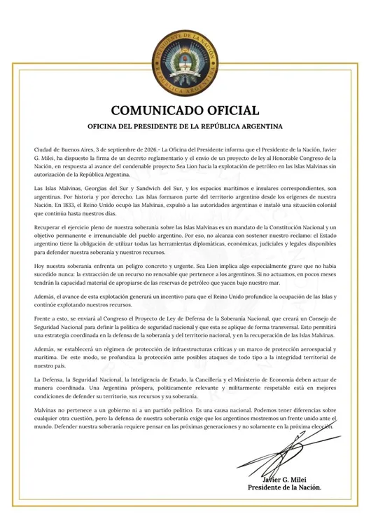 Comunicado oficial