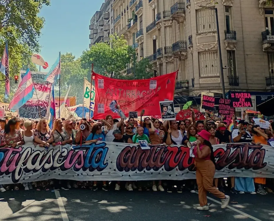 Marcha antifascista en Buenos Aires (Agencia Presentes)