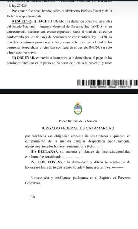 Obligan a la Andis a pagar pensiones no contributivas