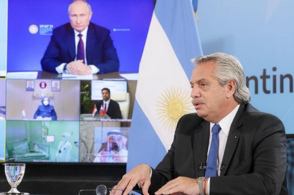 Fernández con Putin anuncio Sputnik V