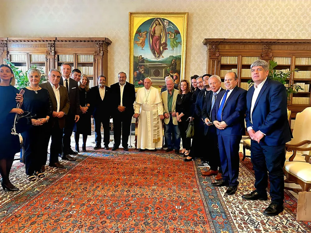 El Papa con autoridades de la CGT (NA)