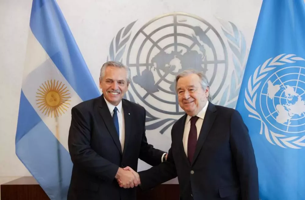 Alberto Fernández con Antonio Guterres by na