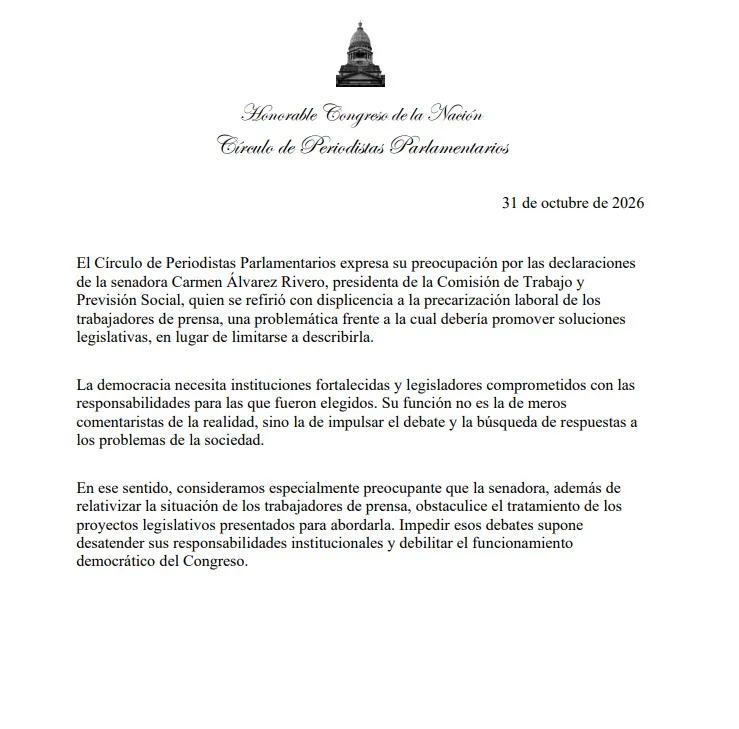 comunicado periodistas parlamentarios