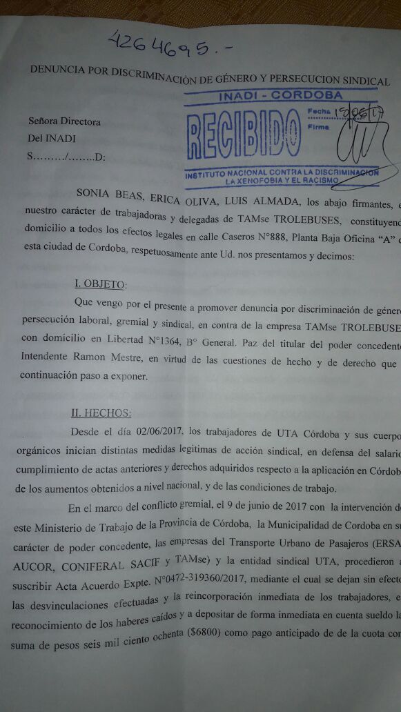denuncia trolebuseras inadi