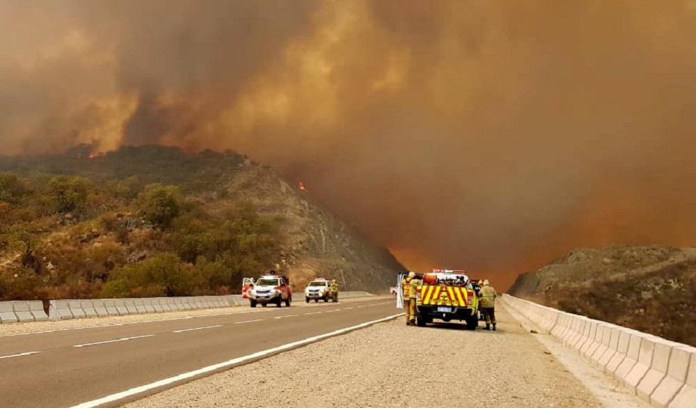 Incendio en las sierras prensa Gob de Cba
