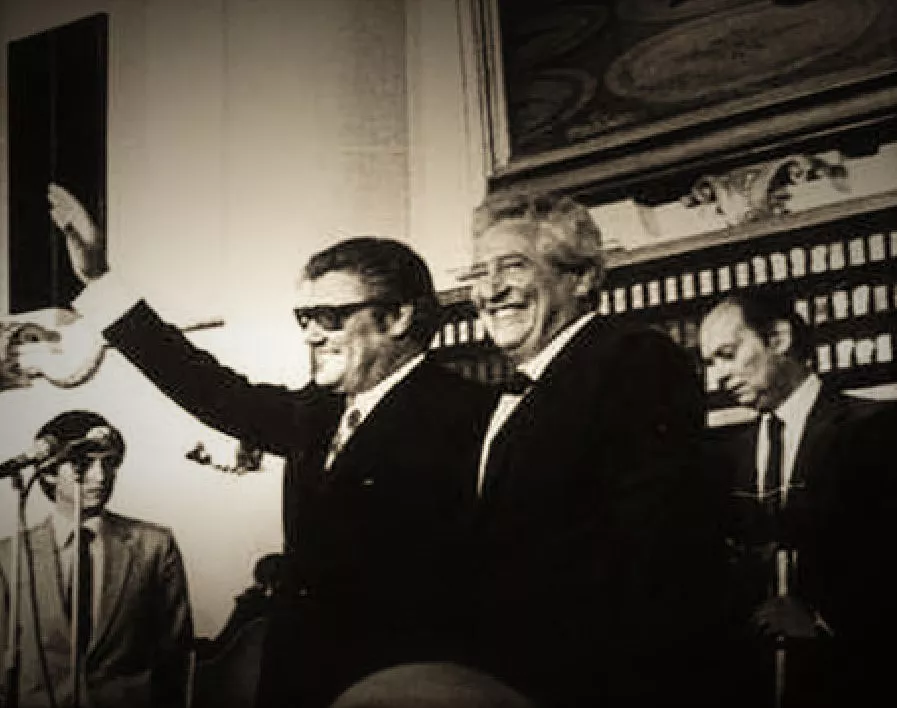 Edgardo Chiche Grosso con Eduardo Angeloz (UCR Córdoba)