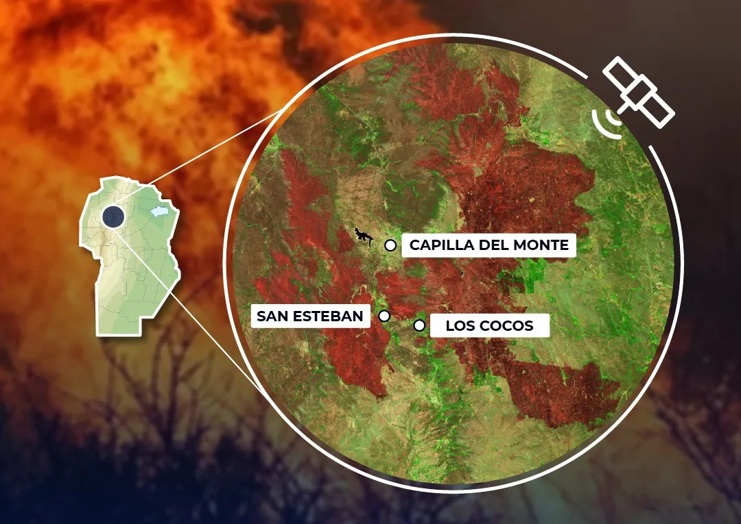 Monitoreo superficie incendios forestales en Córdoba (Conae)