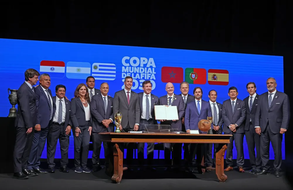 Firma del acta de realización del Mundial 2030 (Conmebol)