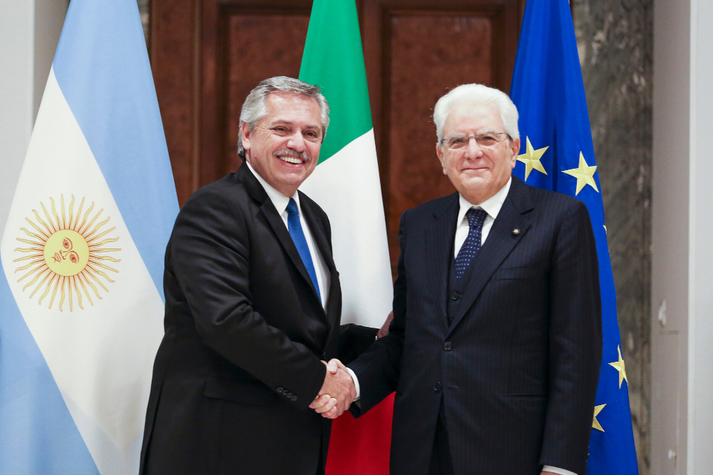 Alberto Fernandez y el presidente de Italia