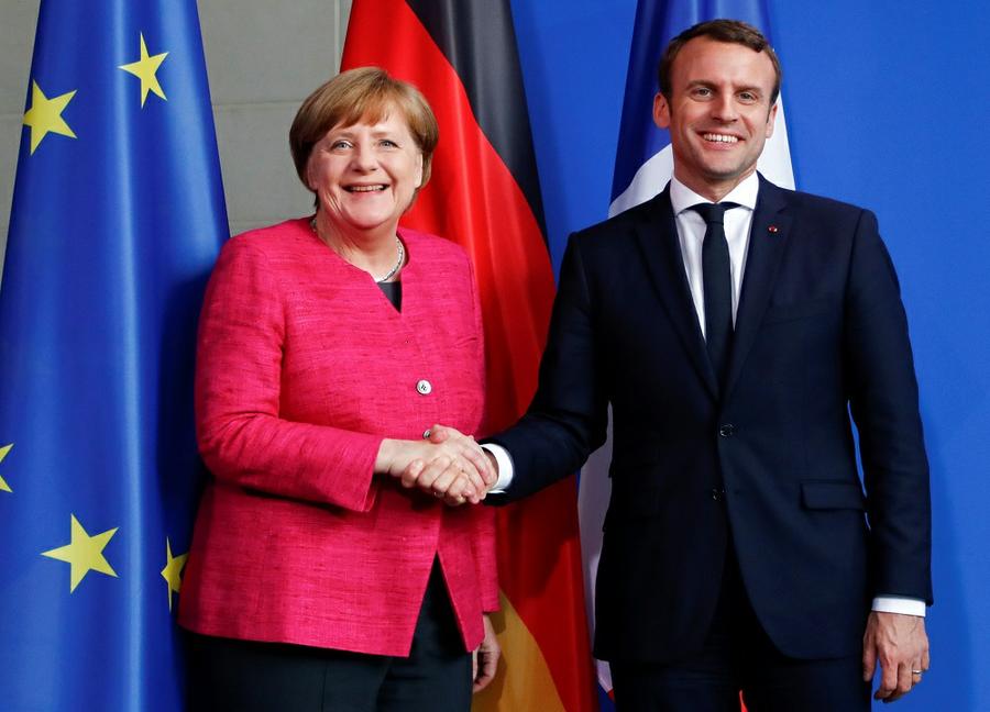 merkel-macron-berlin by the independent