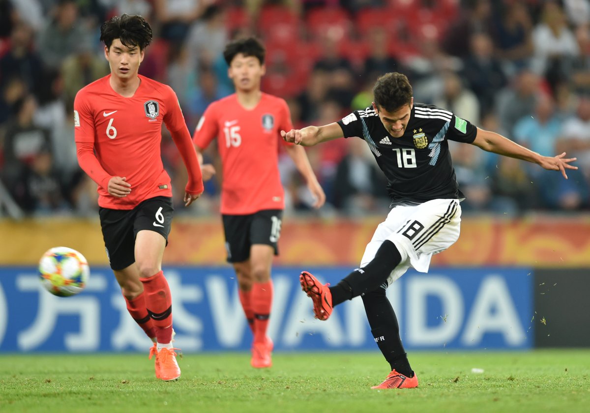 Sub-20: Argentina perdió ante Corea del Sur, pero clasificó puntero