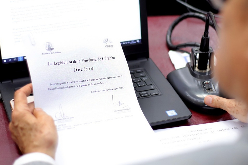 Repudio Unicameral golpe en Bolivia