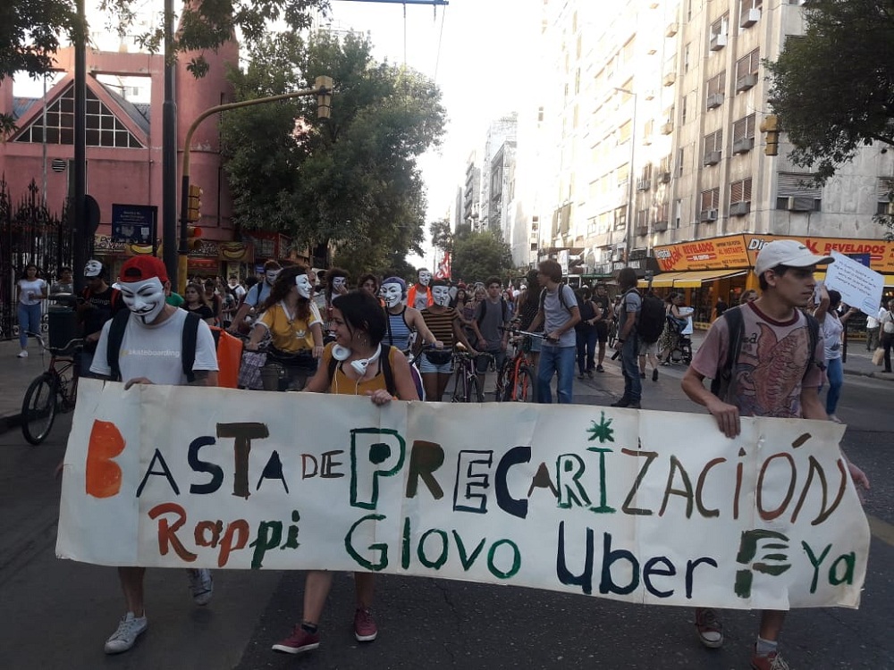 reclamo trabajadores de delivery de apps foto: LNM