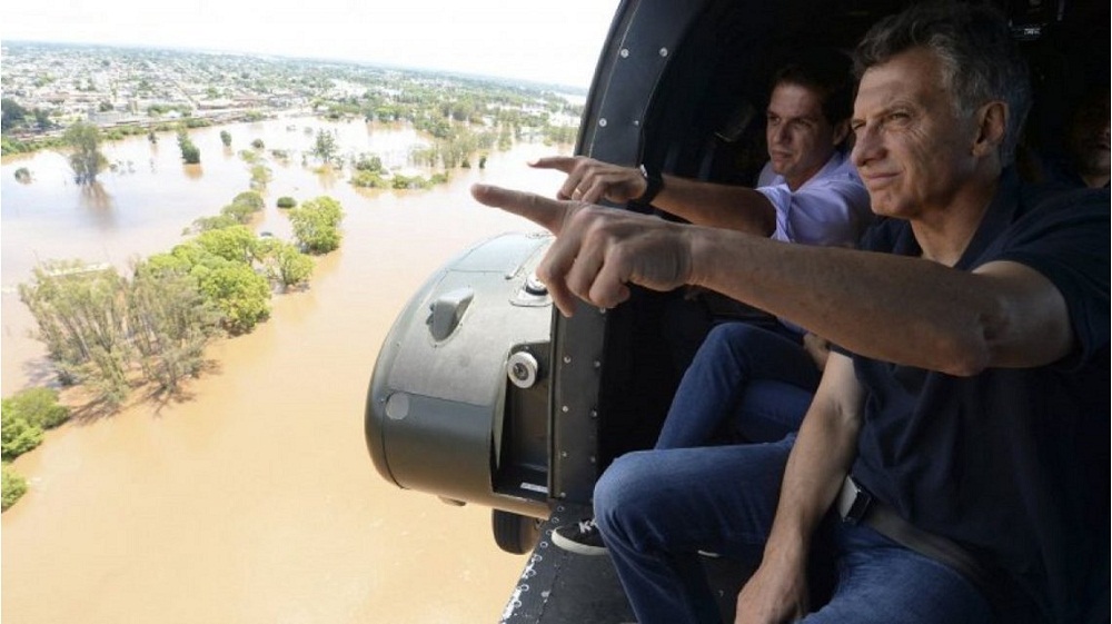 macri en chaco sobrevuelo en helicoptero