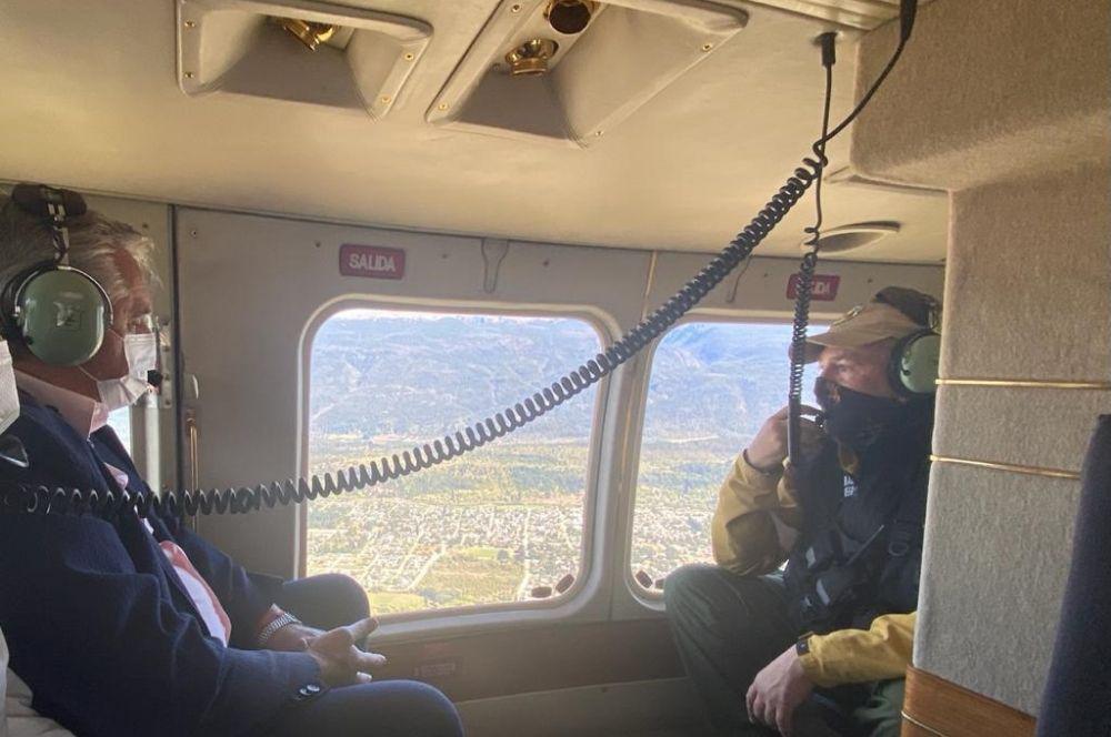 Alberto Fernández Chubut Incendios Helicóptero