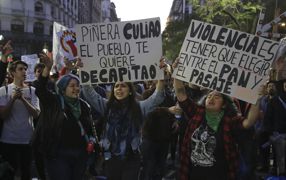 Protesta de ciudadanos chilenos NA