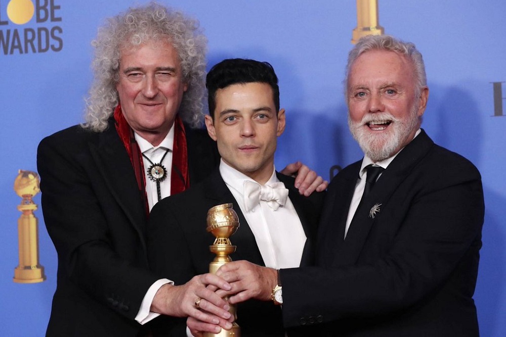 Brian May, Rami Malek y Roger Taylor Queen Golden GLobe