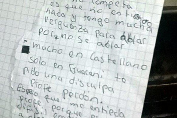 carta de niño guaraní