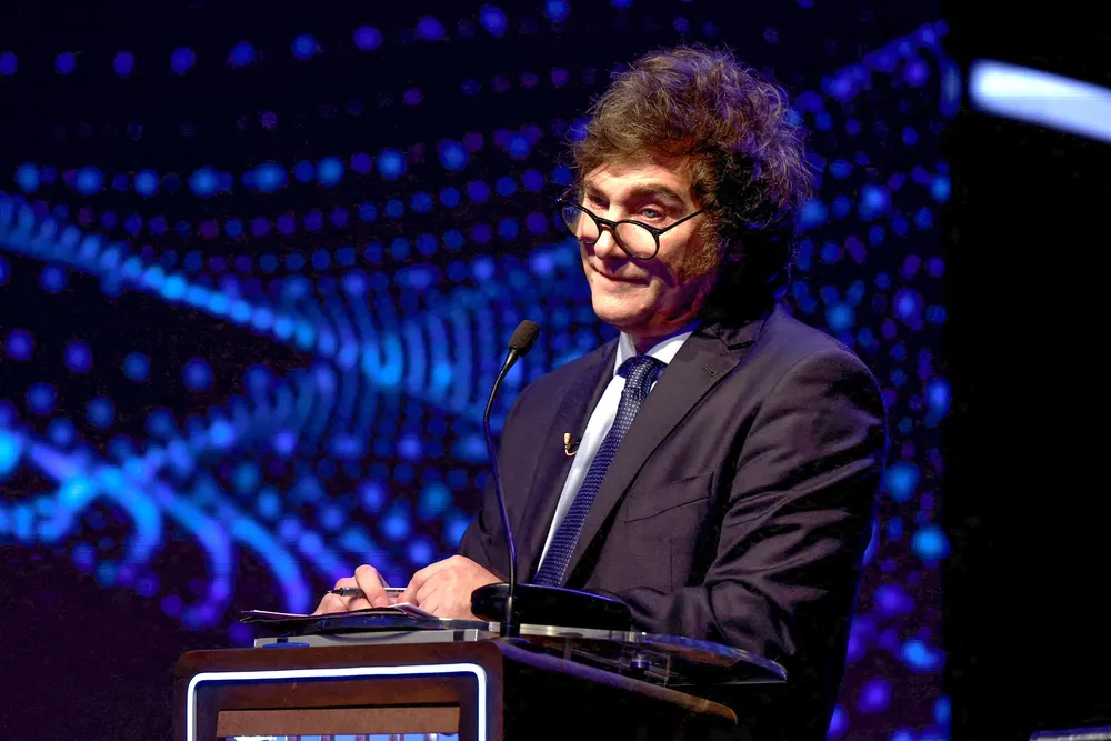 Javier Milei en el primer debate (NA)