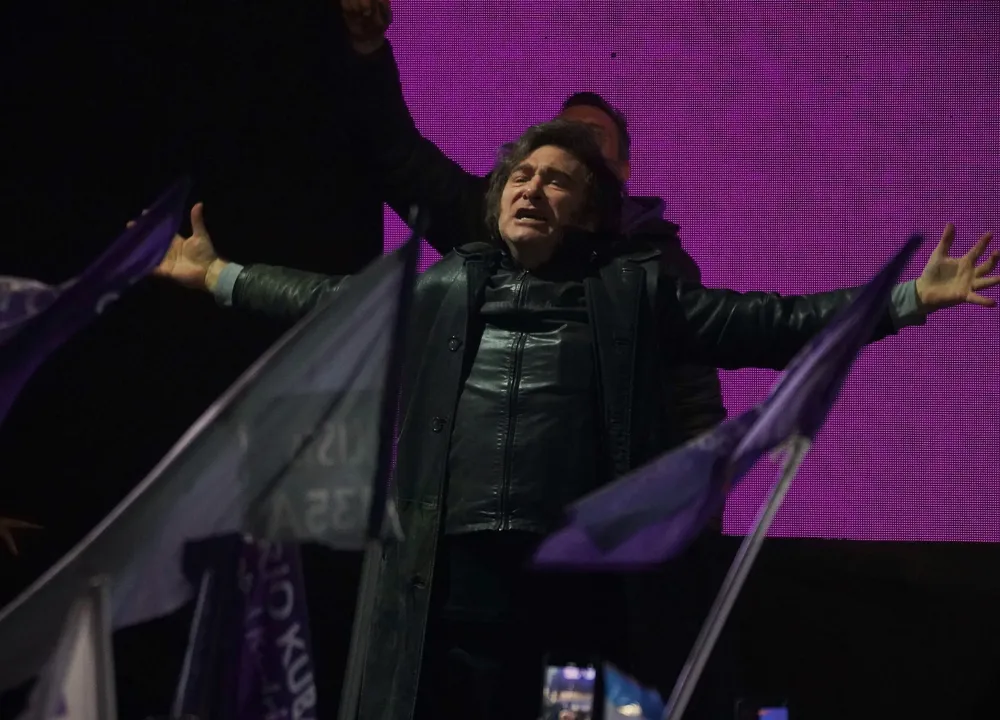 Javier Milei en el acto de Moreno (NA)