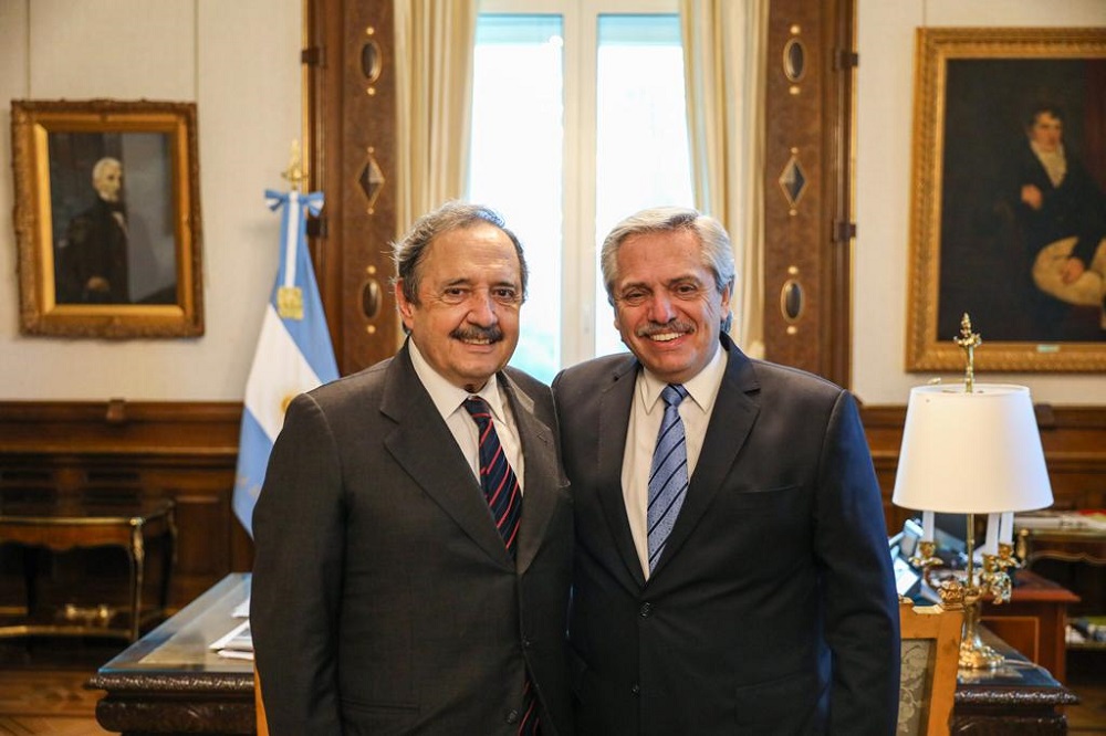 Alfonsín y Fernández Casa Rosada prensa