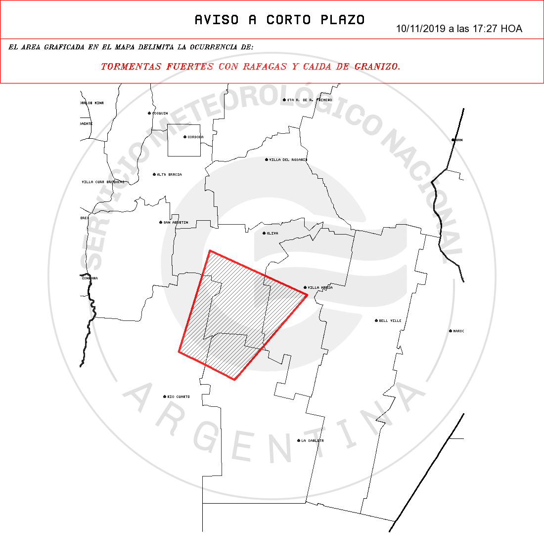 Aviso Tormenta SMN