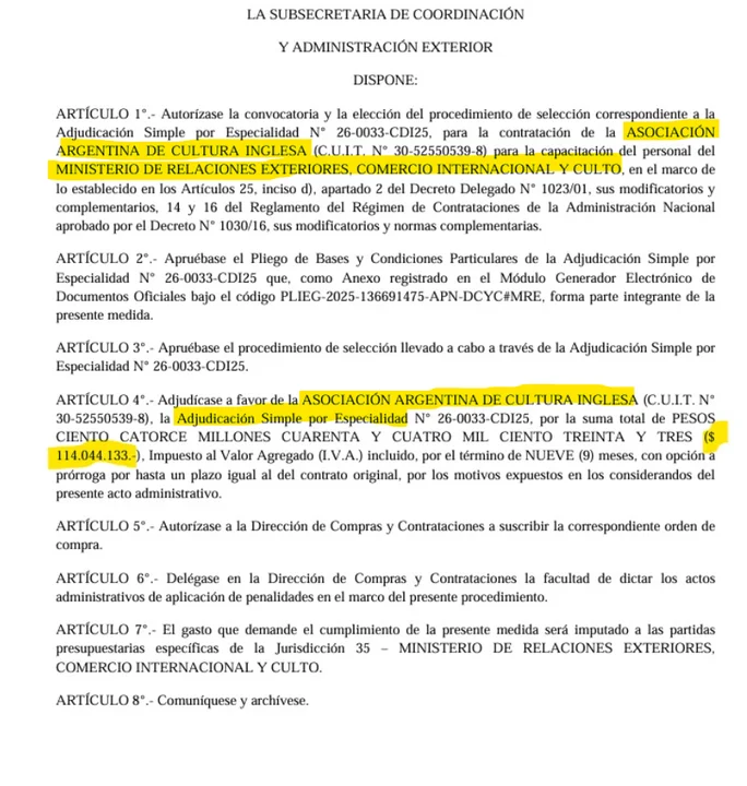 documento cancillería