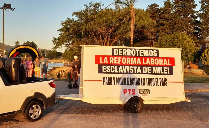 Camión contra la reforma laboral (gentileza)