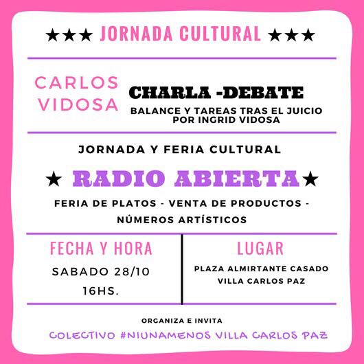 flyer ni una menos carlos paz