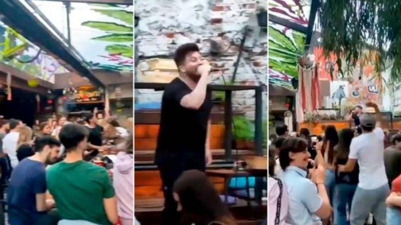 damian cordoba cantando en bar captura de video 2