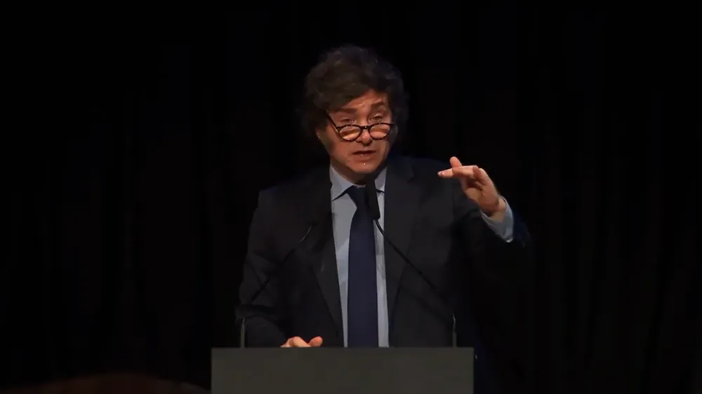 Javier Milei en jornadas del Banco Central (captura)
