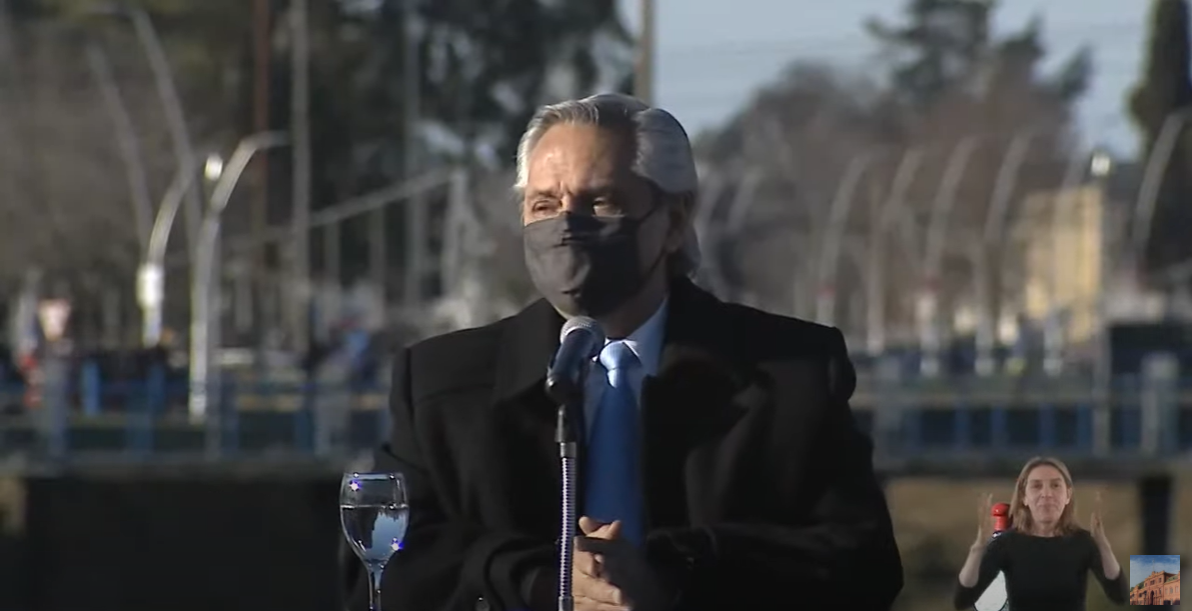 Alberto Fernández en Olavarría captura