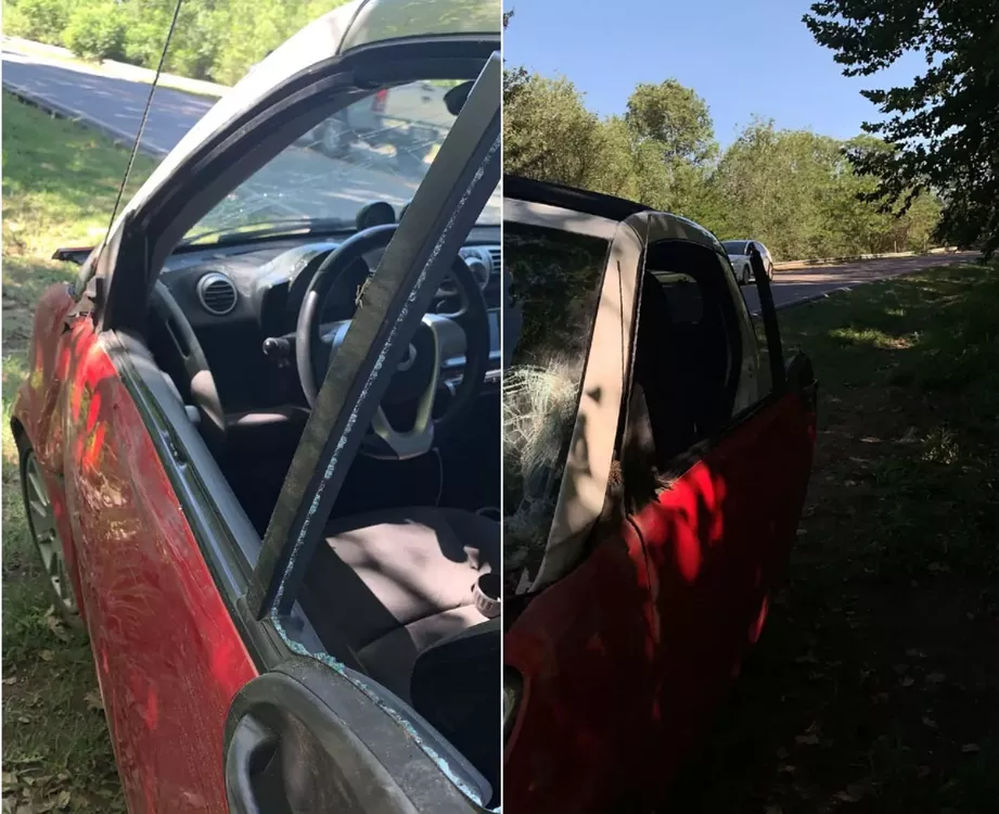Auto chocado en Anisacate 2