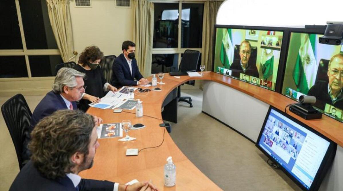 fernández en videoconferencia con schiaretti