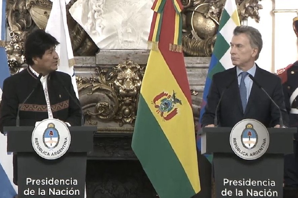Evo Morales y Mauricio Macri captura de video
