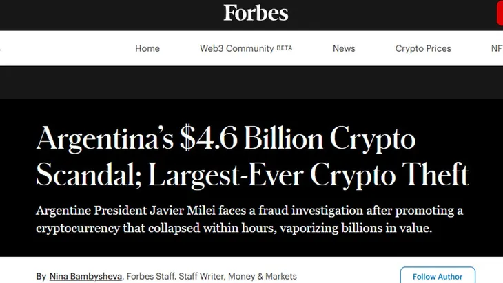 Forbes sobre Libra y Milei