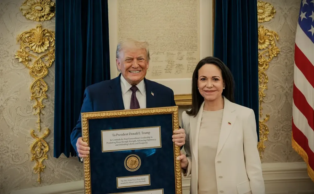 Donald Trump y Corina Machado por el Nobel (gentileza)