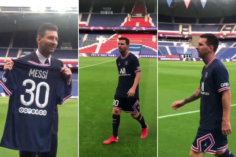Messi primeras imágenes en el PSG