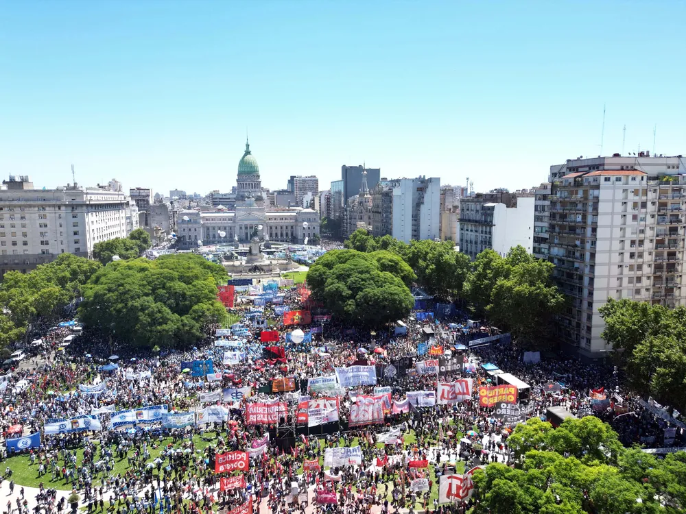 Paro 24 de enero marcha al Congreso (Telam)
