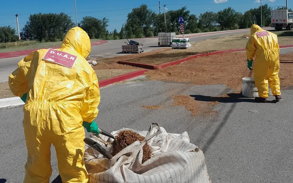 derrame de ácido clorhídrico en la ruta 19