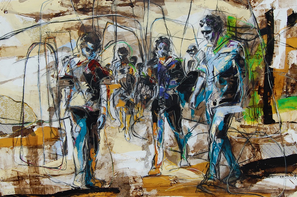 Obra N 16 - Serie MASA CRÍTICA - Tecnica mixta sobre lienzo 180 x 140 cm - 2017