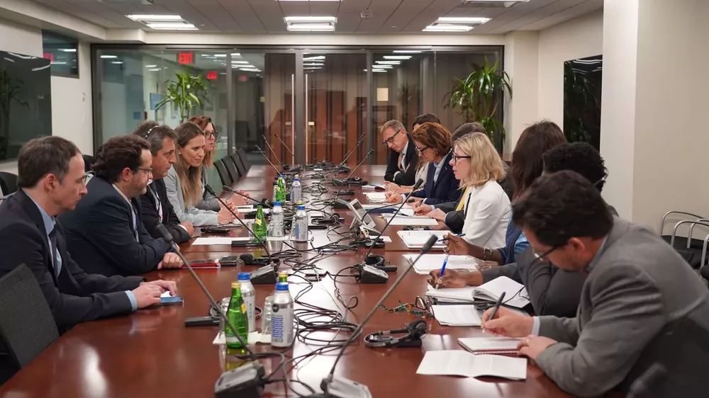 Reunión de Massa con la segunda del FMI (Twitter Sergio Massa)