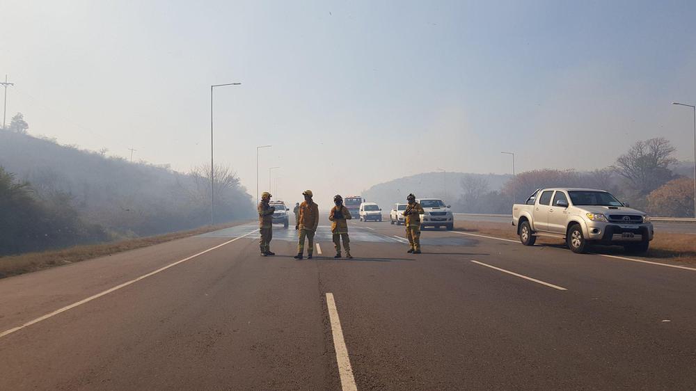 Fuego en Malagueño prensa Ministerio de Seguridad