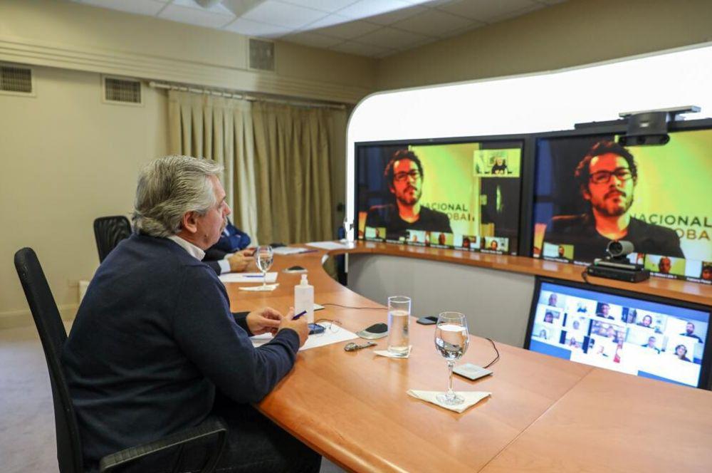 Alberto Fernandez videoconferencia con Fassi