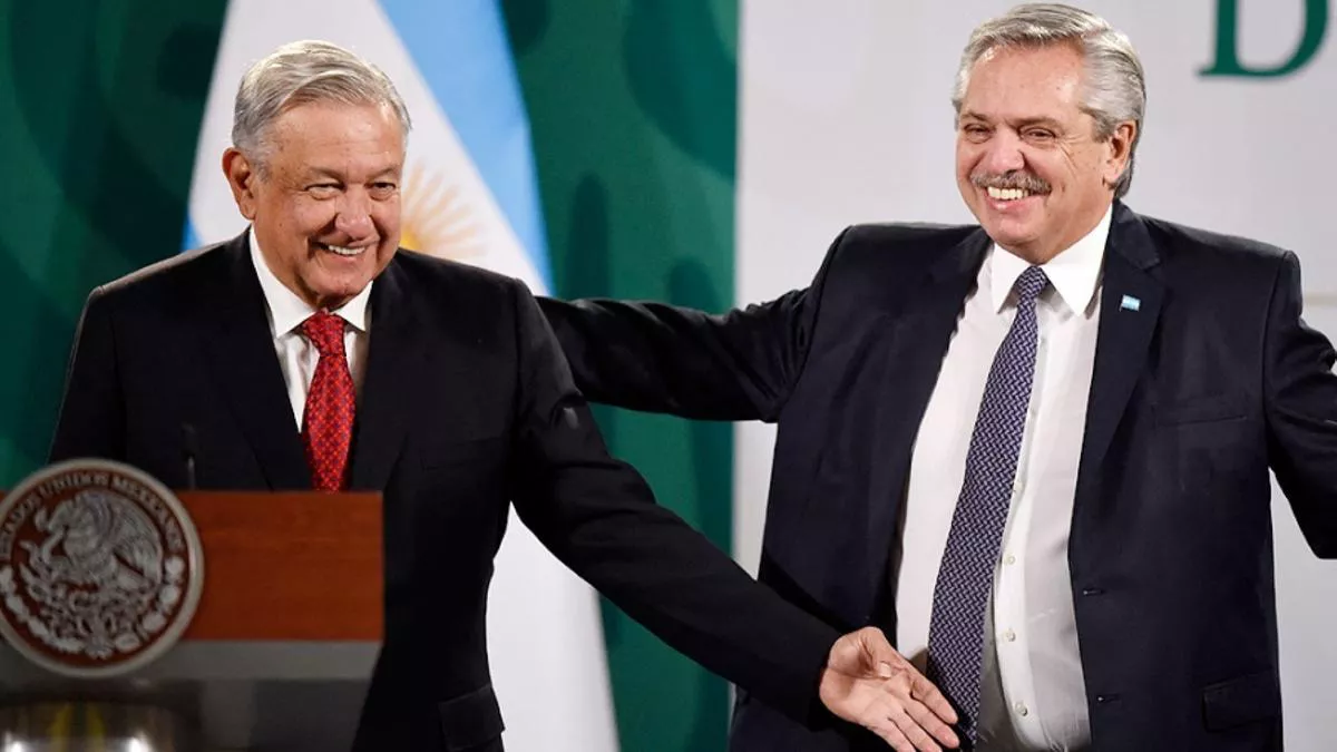 López Obrador y Alberto Fernández (Foto Telam)