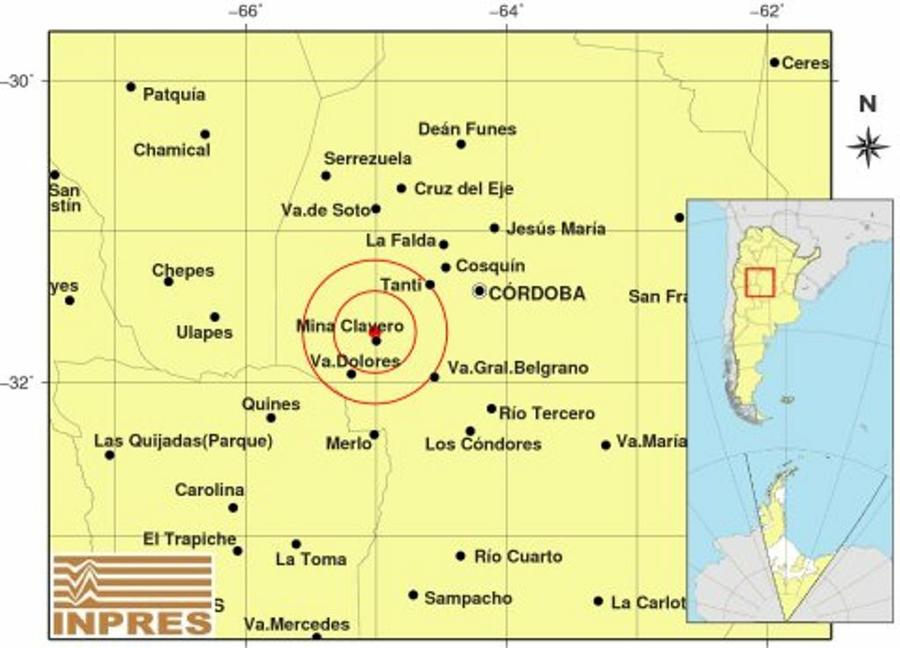 Sismo en Mina Clavero