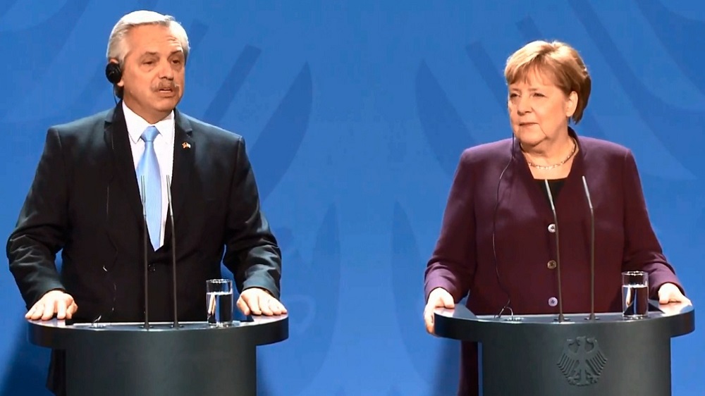 Alberto Fernández y Merkel Télam