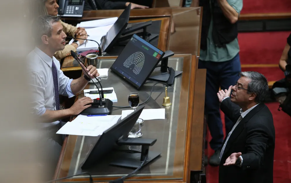Martín Menem y Germán Martínez en Diputados (NA)